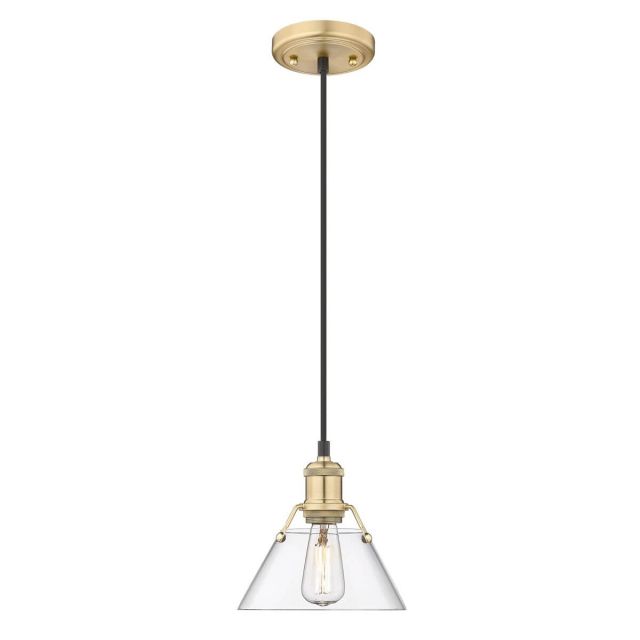 Golden Lighting 3306-S BCB-CLR Orwell 1 Light 8 inch Mini Pendant in Brushed Champagne Bronze with Clear Glass